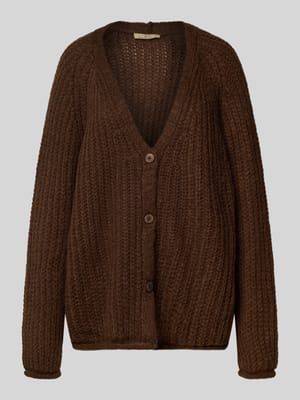 Oversized gebreid cardigan met V-hals, model 'HAIRY' Shop The Look MANNEQUINE