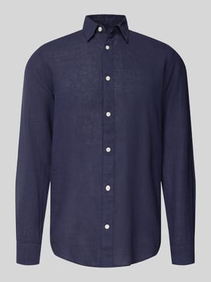 Slim Fit Freizeithemd aus Baumwoll-Leinen-Mix Modell 'CAIDENLS SOLID' Shop The Look MANNEQUINE