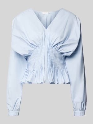 Bluse mit V-Ausschnitt Modell 'POPLIN' Shop The Look MANNEQUINE