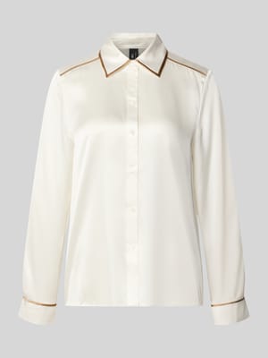 Regular Fit Seidenbluse mit Kontraststreifen Shop The Look MANNEQUINE