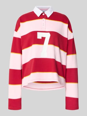 Sweatshirt mit Umlegekragen und Knopfleiste Shop The Look MANNEQUINE