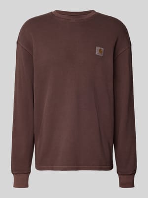 Longsleeve mit Strukturmuster und Rundhalsausschnitt Shop The Look MANNEQUINE