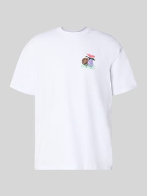 T-Shirt mit Label-Print und Rundhalsausschnitt Shop The Look MANNEQUINE