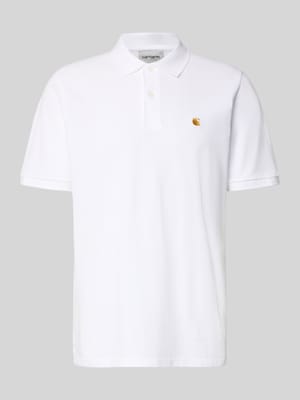 Regular Fit Poloshirt mit Label-Stitching Shop The Look MANNEQUINE