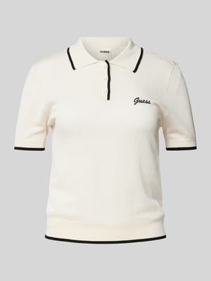 Regular Fit Poloshirt mit Strukturmuster Shop The Look MANNEQUINE