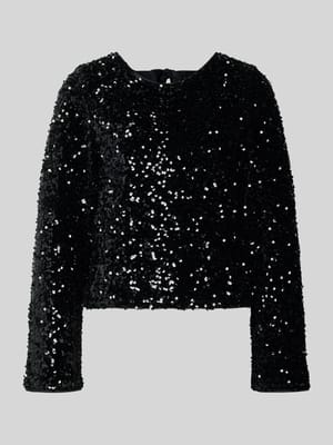 Regular Fit Langarmshirt mit Pailletten Modell 'CONFIDENCE' Shop The Look MANNEQUINE