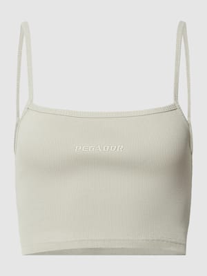 Crop Top mit Label-Stitching Modell 'Ruby' Shop The Look MANNEQUINE