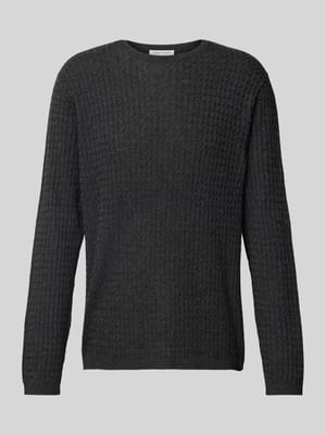 Gebreide pullover met ronde hals, model 'Cillan' Shop The Look MANNEQUINE