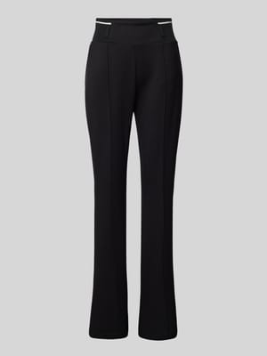 Bootcut stoffen broek met vaste persplooien Shop The Look MANNEQUINE