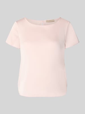 Blusenshirt mit Rundhalsausschnitt und abgerundetem Saum Shop The Look MANNEQUINE