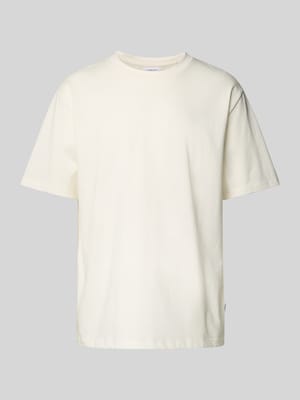 T-Shirt mit geripptem Rundhalsausschnitt Shop The Look MANNEQUINE