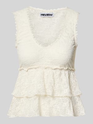 Top aus Spitze mit V-Ausschnitt Shop The Look MANNEQUINE