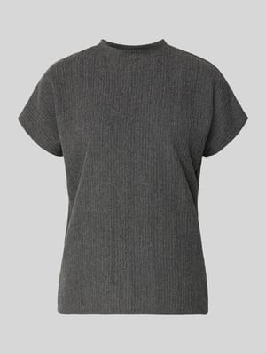 T-shirt ze strukturalnym wzorem i okrągłym dekoltem Shop The Look MANNEQUINE