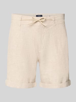 Leinenshorts mit Bindegürtel und Gesäßtaschen Shop The Look MANNEQUINE