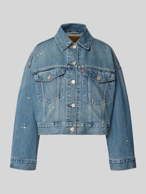 Loose Fit Jeansjacke aus reiner Baumwolle Modell 'LOOSE CROP TRUCKER' Shop The Look MANNEQUINE