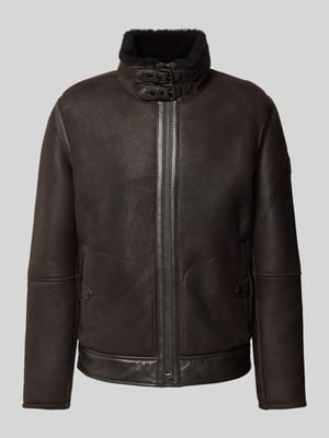 Lederjacke im Biker-Look Modell 'SHELTER-DF' Shop The Look MANNEQUINE