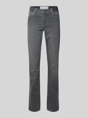Slim Fit Jeans mit elastischem Bund Shop The Look MANNEQUINE