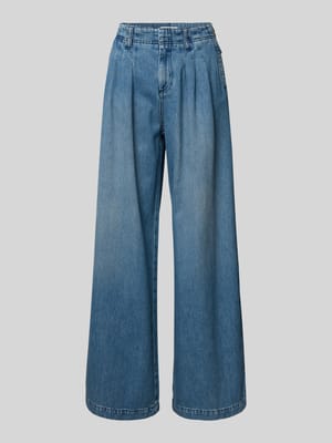 Jeansy z szerokimi nogawkami z plisami Model 'TOBY' Shop The Look MANNEQUINE