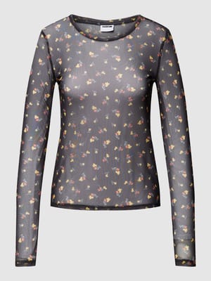 Shirt met lange mouwen en all-over motief, model 'JUDITH' Shop The Look MANNEQUINE