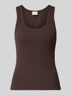 Tanktop in Ripp-Optik mit Rundhalsausschnitt Shop The Look MANNEQUINE