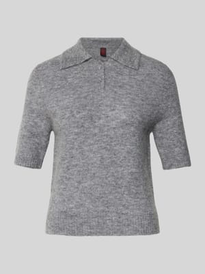 Strickpullover aus Woll-Mix mit Polokragen und 1/2-Arm Shop The Look MANNEQUINE