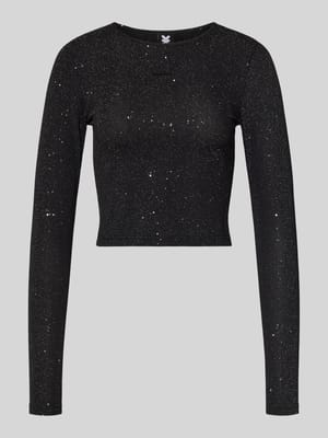 Cropped Longsleeve mit Label-Detail Shop The Look MANNEQUINE