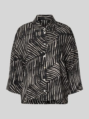 Relaxed-fit blouse van viscose, model 'Fiana palm leaves' Shop The Look MANNEQUINE
