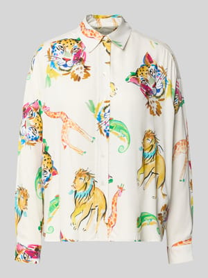 Regular fit overhemdblouse van pure viscose Shop The Look MANNEQUINE