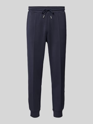 Slim fit sweatpants met vaste persplooien, model 'jack' Shop The Look MANNEQUINE