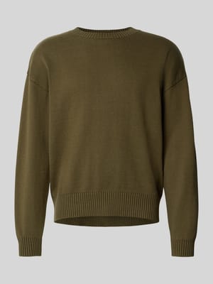 Sweter z dzianiny o kroju oversized z prążkowanymi wykończeniami model ‘Kurt’ Shop The Look MANNEQUINE