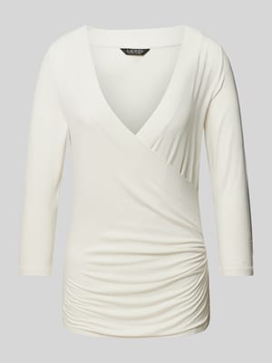 Shirt met lange mouwen in wikkellook, model 'ALAYJA' Shop The Look MANNEQUINE