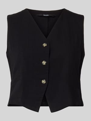 Kamizelka o kroju regular fit z mieszanki bawełny i lnu model 'CAIA' Shop The Look MANNEQUINE
