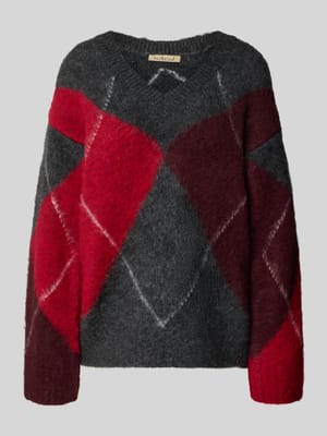 Sweter z dzianiny z dekoltem w serek Shop The Look MANNEQUINE