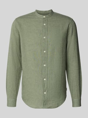 Slim Fit Freizeithemd aus Baumwoll-Leinen-Mix Modell 'CAIDEN' Shop The Look MANNEQUINE