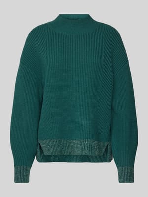 Gebreide pullover van lanawol met opstaande kraag Shop The Look MANNEQUINE