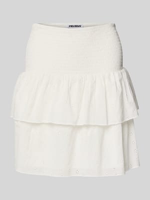 Minirock mit Smok-Details Shop The Look MANNEQUINE