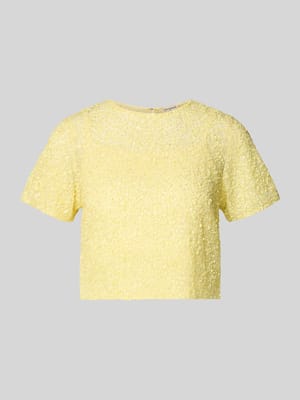 Cropped T-Shirt mit Pailletten Shop The Look MANNEQUINE
