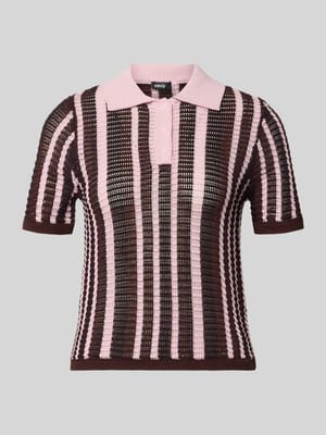 Modern Fit Poloshirt in Strick-Optik Modell 'PETRA' Shop The Look MANNEQUINE