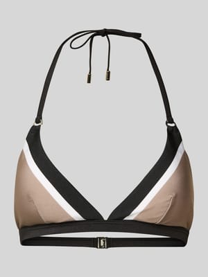 Góra bikini damska JOOP! Collection;Mieszanka materiałów z dodatkiem streczu;Dopasowany krój;Wiązanie na szyi;Trójkątny kształt;Zapięcie na haftkę Shop The Look MANNEQUINE