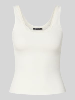 Trägertop in Ripp-Optik mit Spitzenbesatz Shop The Look MANNEQUINE