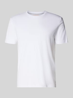 T-shirt z prążkowanym okrągłym dekoltem Shop The Look MANNEQUINE