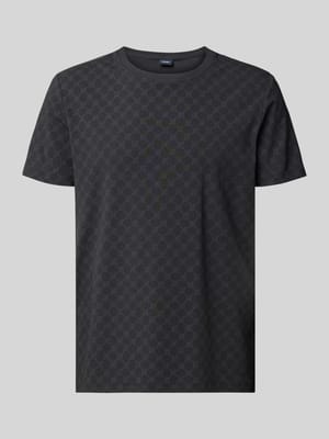 T-Shirt mit Logo-Muster und Rundhalsausschnitt Shop The Look MANNEQUINE