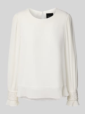 Regular Fit Bluse mit Perlen und Rundhalsausschnitt Shop The Look MANNEQUINE