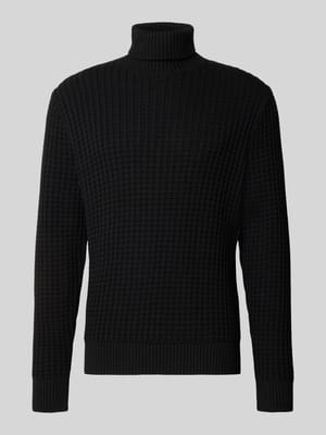 Regular Fit Rollkragenpullover in Waffel-Struktur Modell 'TOM' Shop The Look MANNEQUINE