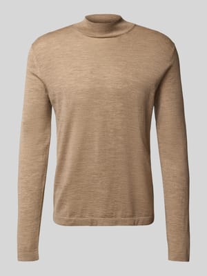 Gebreide pullover van merinowol met opstaande kraag, model 'Tern' Shop The Look MANNEQUINE