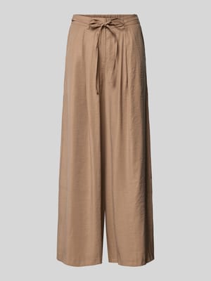 Stoffhose mit elastischem Bund und Bindegürtel Shop The Look MANNEQUINE