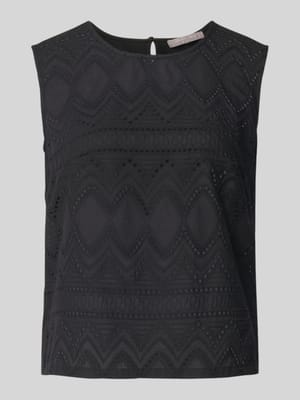 Regular fit blousetop met broderie anglaise Shop The Look MANNEQUINE