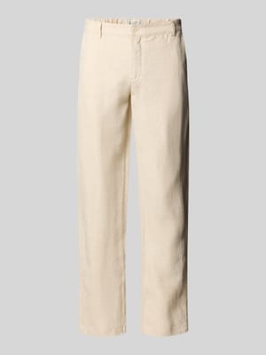 Regular Fit Leinenhose mit Eingrifftaschen Modell 'Pandrup' Shop The Look MANNEQUINE