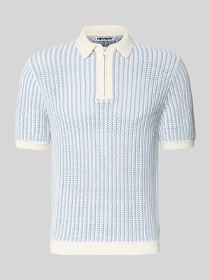 koszulka polo z dzianiny o kroju slim fit z zamkiem błyskawicznym Shop The Look MANNEQUINE