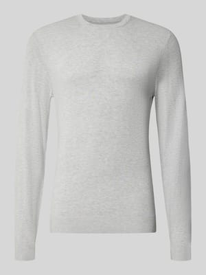 Strickpullover mit geripptem Rundhalsausschnitt Shop The Look MANNEQUINE